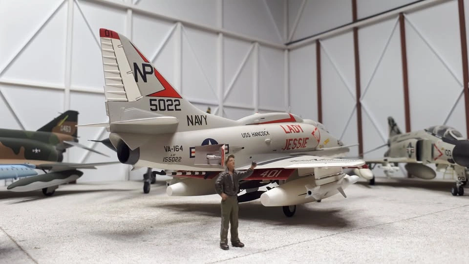 Completed 1/48th scale A-4F Skyhawk plastic model aircraft - photo 5