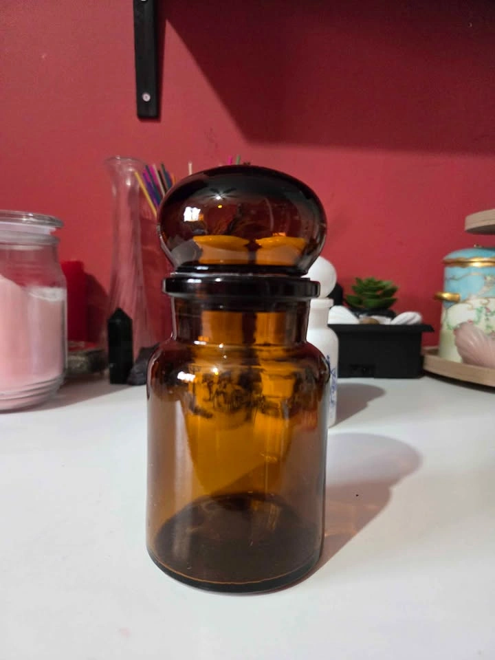 Antique Belgium Amber Glass Apothecary Jar - photo 5
