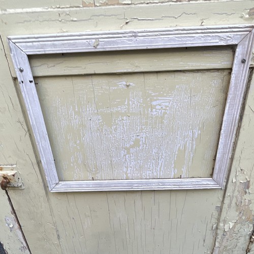 Antique Wood Freestanding Yellow Cabinet, Left-Hinged Raised Doo - photo 2