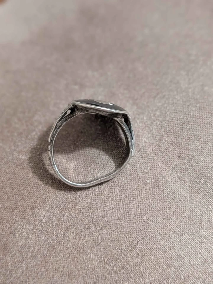 Vintage Thai Niello Silver Mekhala Goddess Ring - photo 5