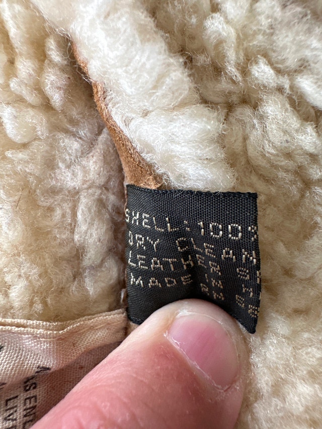 Vintage men’s suede shearling bomber jacket, Size M. - photo 5