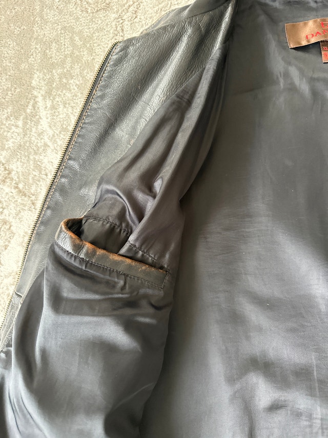 Vintage Danier distressed leather cafe-racer/moto jacket Size XL - photo 5