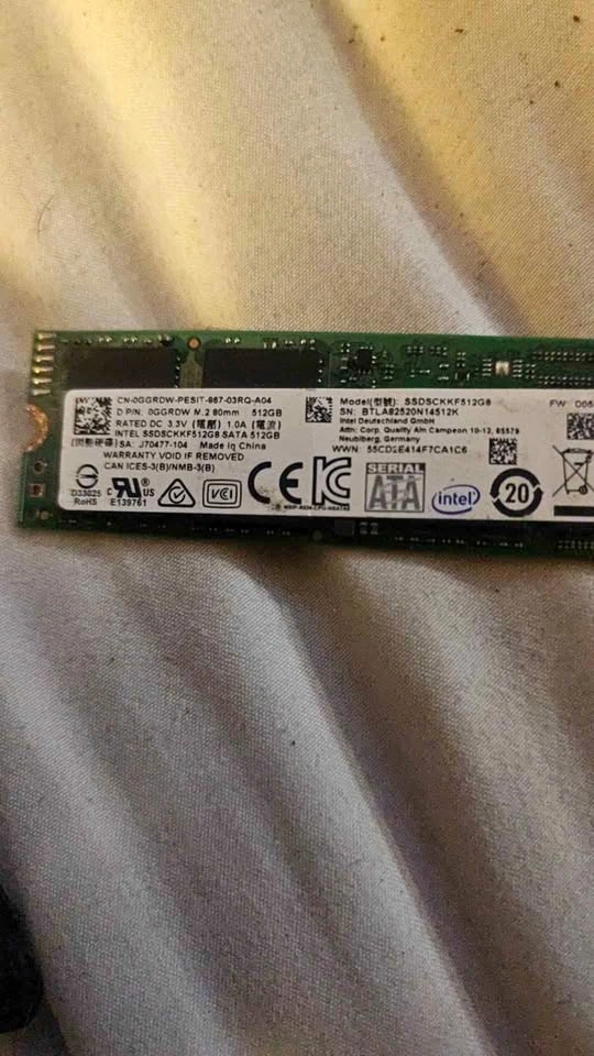 Intel 512GB M.2 80mm SATA SSD SSDSCKKF512G8