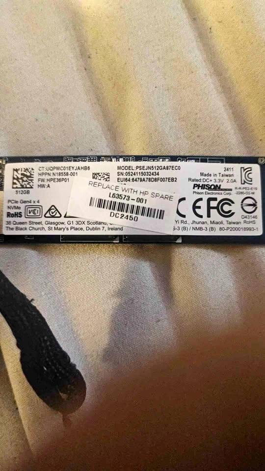 Phison 512GB NVMe PCIe Gen4 x4 M.2 SSD