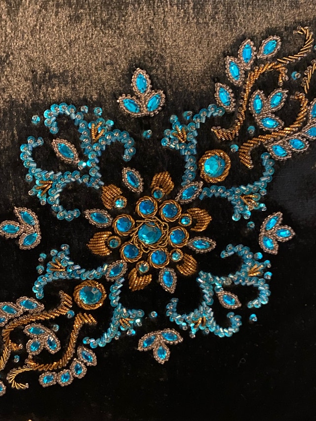 Velvet Decorative Pillows with Jewel Embellishments - photo 3