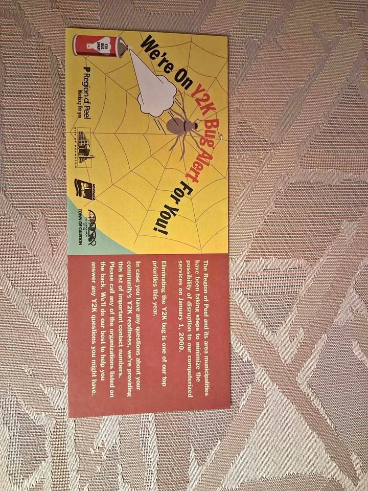 Vintage Region of Peel Y2K Bug Alert Flyer (1999)