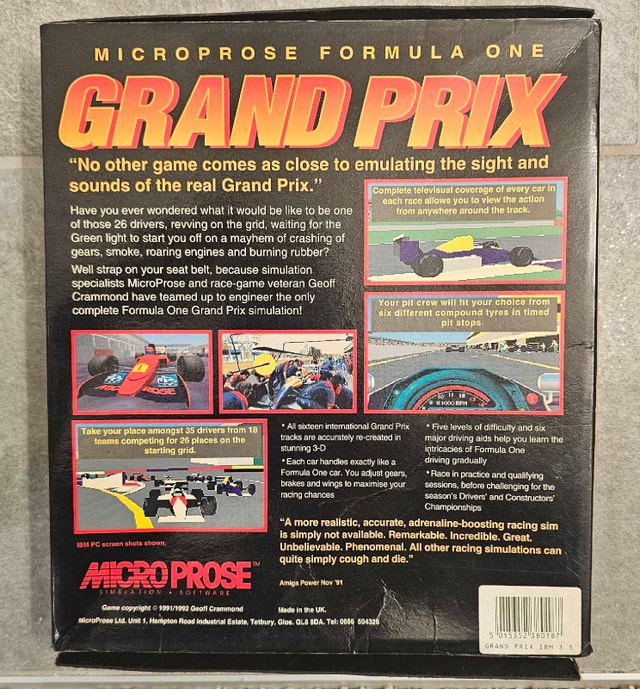 MicroProse Formula One Grand Prix PC Big Box - photo 3