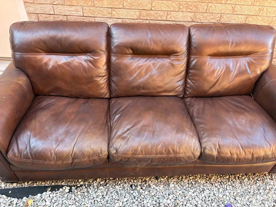 Brown Leather Sofa and Loveseat Set - photo 2