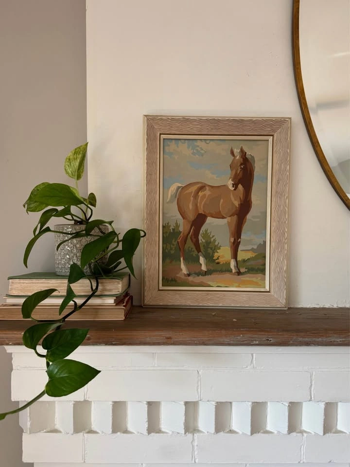 Vintage Horse Paint by Number Paintings – Matching Framed Pair | - photo 3