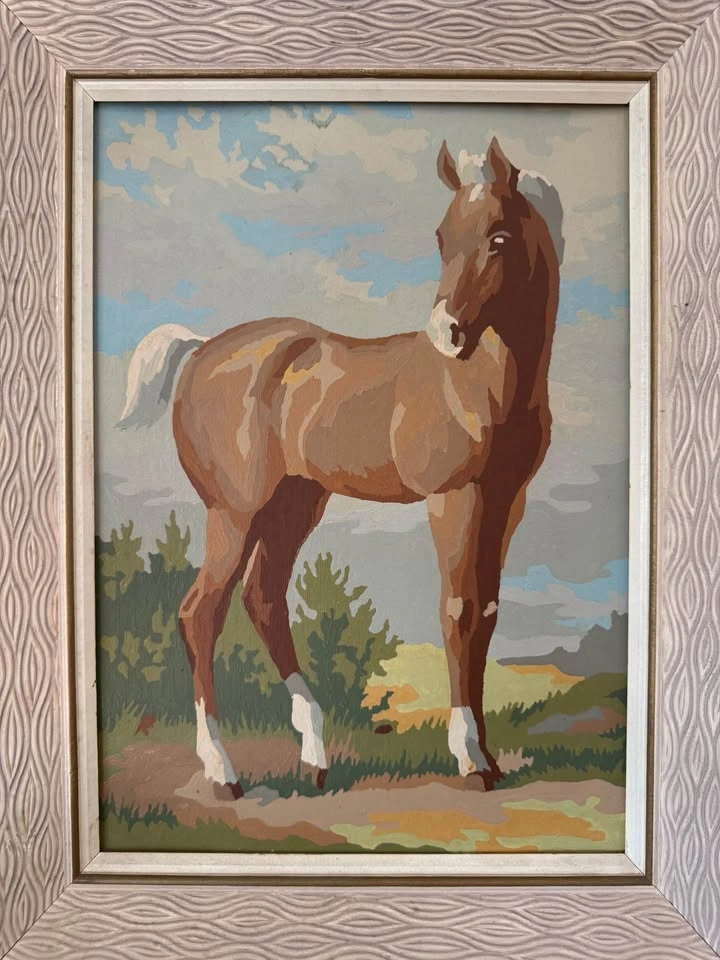 Vintage Horse Paint by Number Paintings – Matching Framed Pair | - photo 4