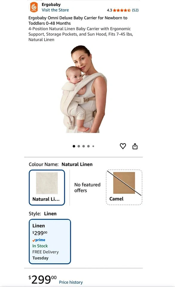 New! Ergobaby Omni Deluxe Baby Carrier