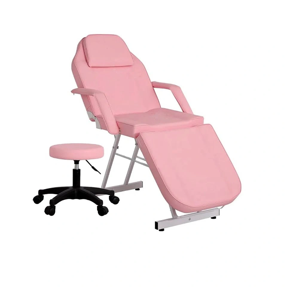 3-Section Adjustable Tattoo Salon Massage Chair with Stool