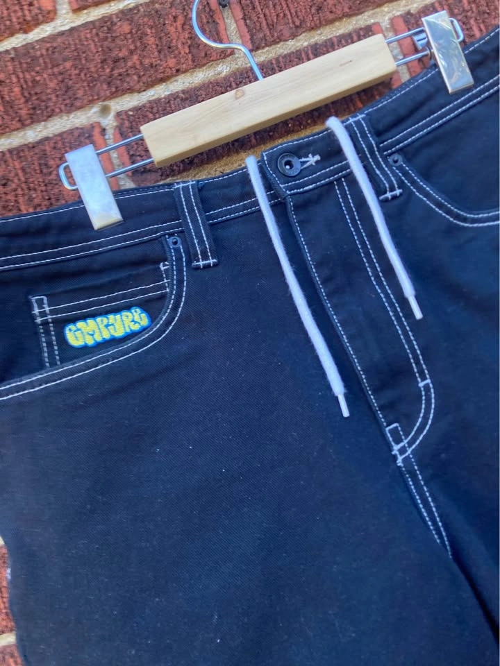 Empyre “Fire Hydrant” Denim Shorts 32 Black Baggy Skateboard - photo 4