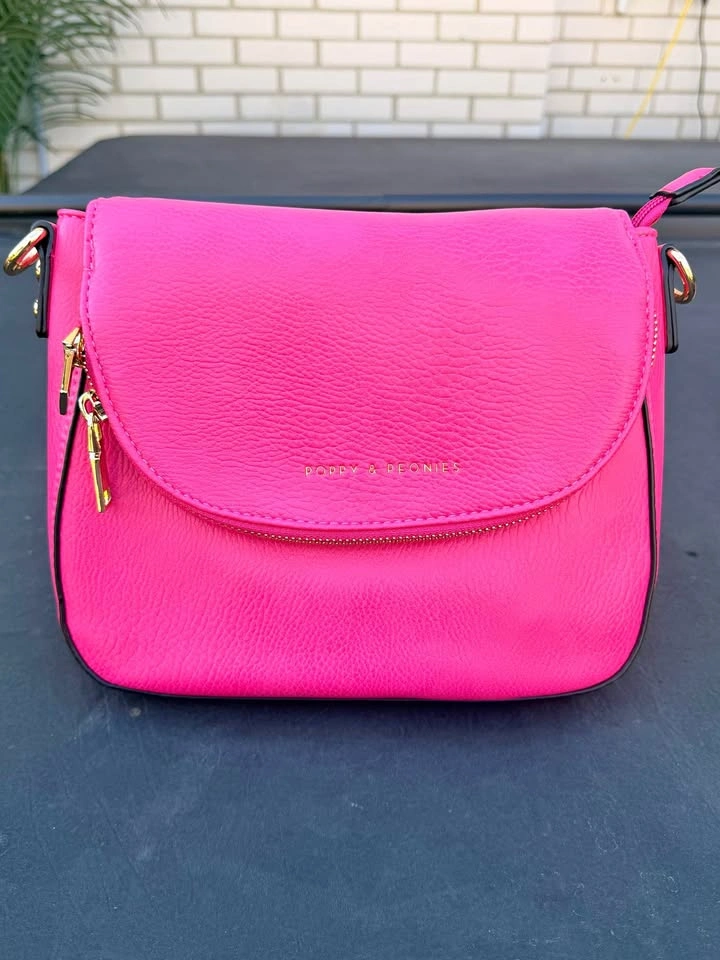 Poppy & Peonies Pink Crossbody Bag
