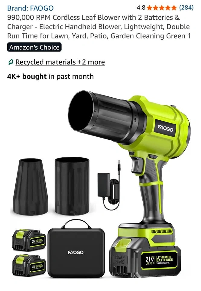 New! FAOGO Cordless Leaf Blower