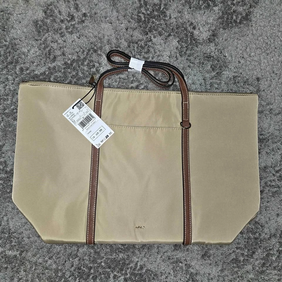 Mango Beige Tote Bag for Women | Brand New with Tags | Fits Lapt
