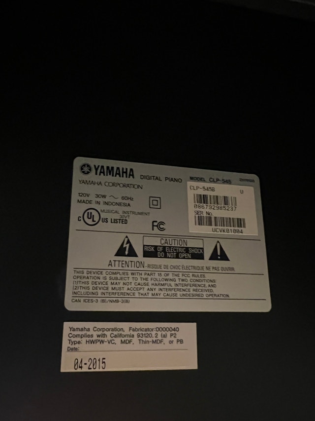 Electric Piano (Yamaha Clavinova CLP-545B) - photo 3
