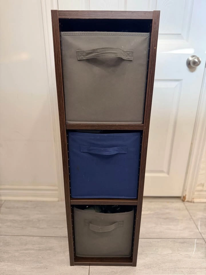 IKEA Dark Brown 3-Tier Cube Storage Shelf - photo 2