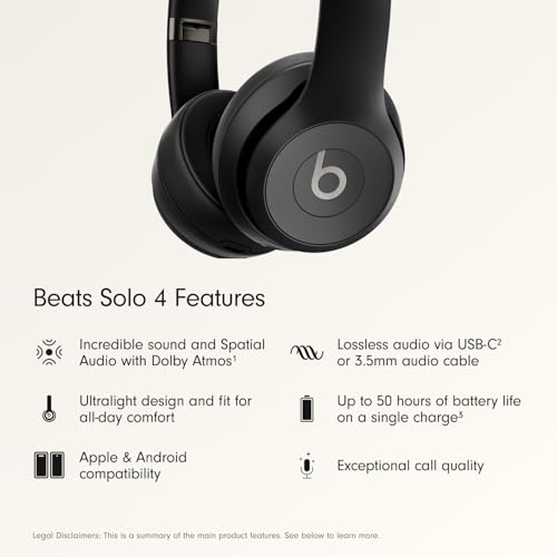 Beats Solo 4 Wireless On-Ear Headphones – Matte Black (New) - photo 3