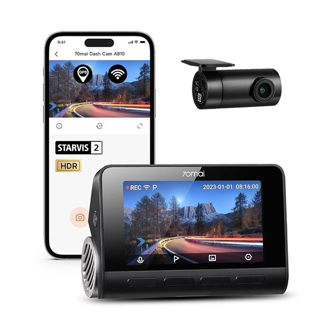70mai A810 4K HDR Dash Cam Set – Front & Rear