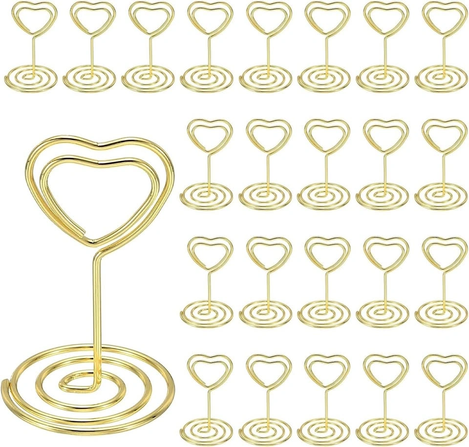 Heart-Shaped Sign Holders - 24 Pieces