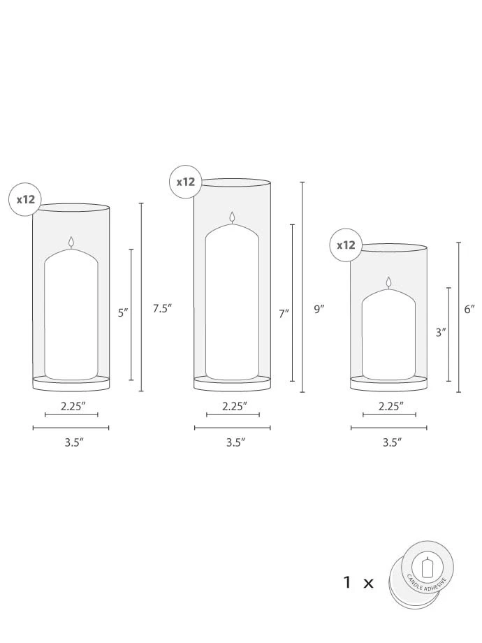 72 Pre-Lit Candles + Glass Cylinder Vases (Yummi - Hint of Mauve - photo 2