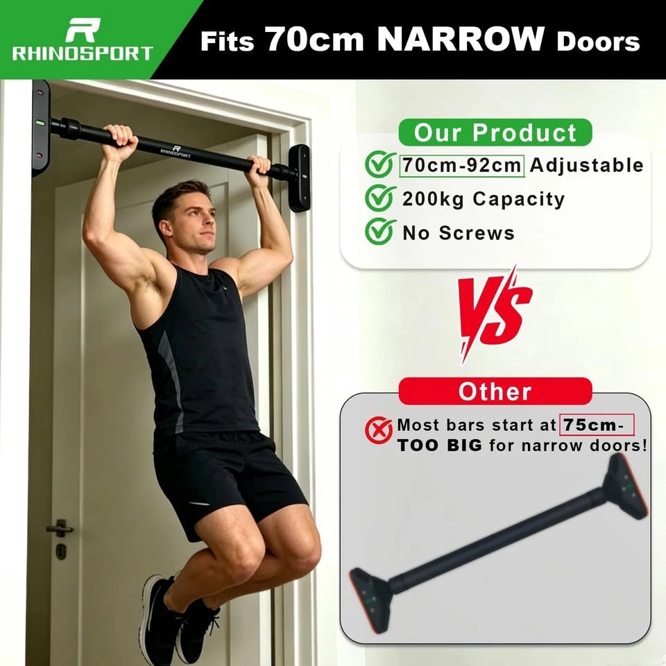 NEW RHINOSPORT Pull Up Bar for Narrow Doorway 70-92cm - photo 4