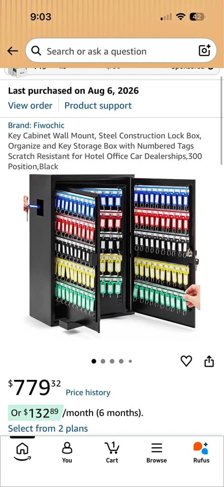 300 Position Steel Key Cabinet Wall Mount - Brand New