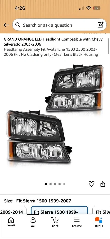 GRAND ORANGE LED Headlight Assembly for Chevy Silverado