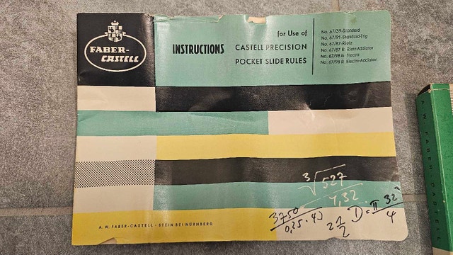 Faber-Castell 67/91 Pocket Slide Rule - photo 3