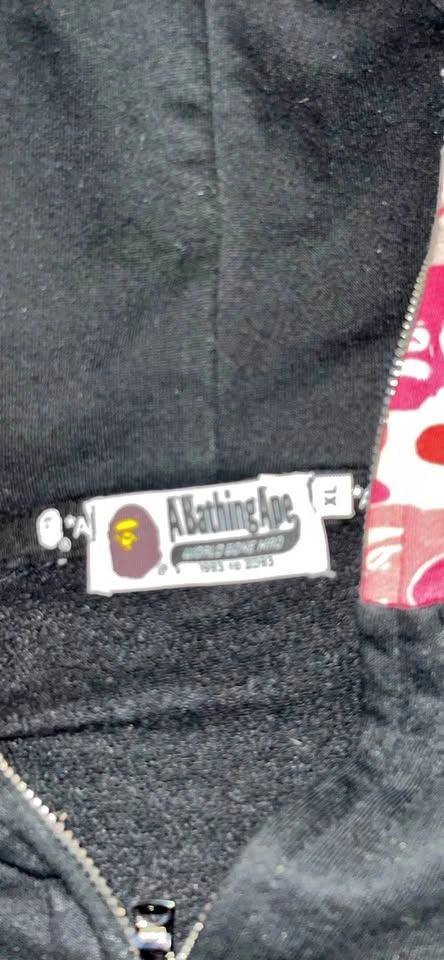 Black & Pink Double Hooded Bape Hoodie
