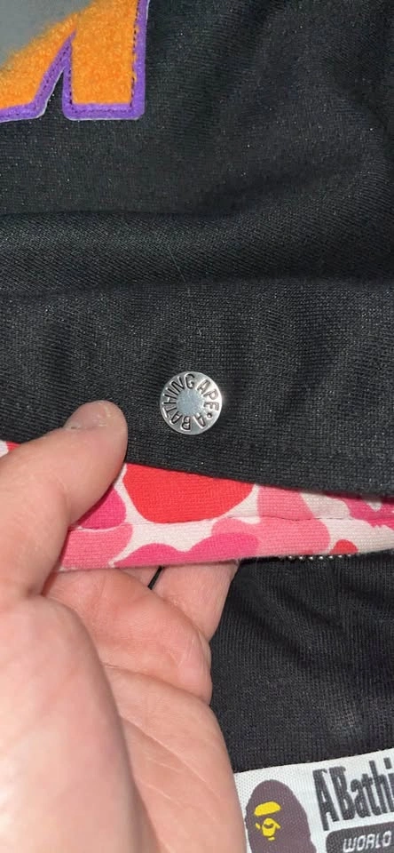 Black & Pink Double Hooded Bape Hoodie - photo 5