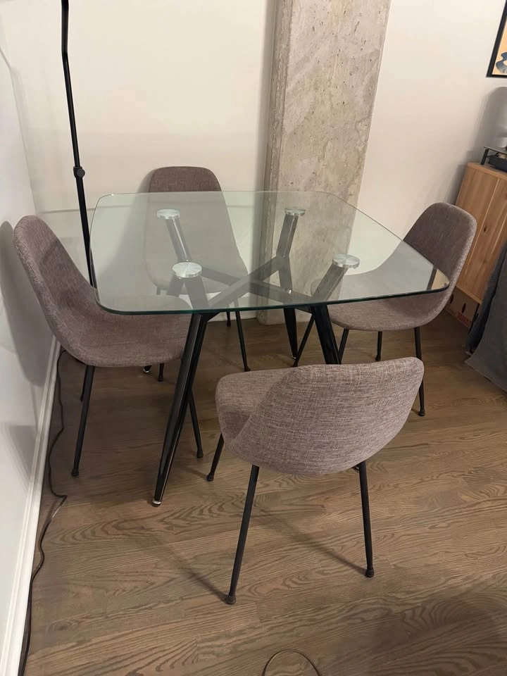 Glass Dining Table with Chairs - photo 2