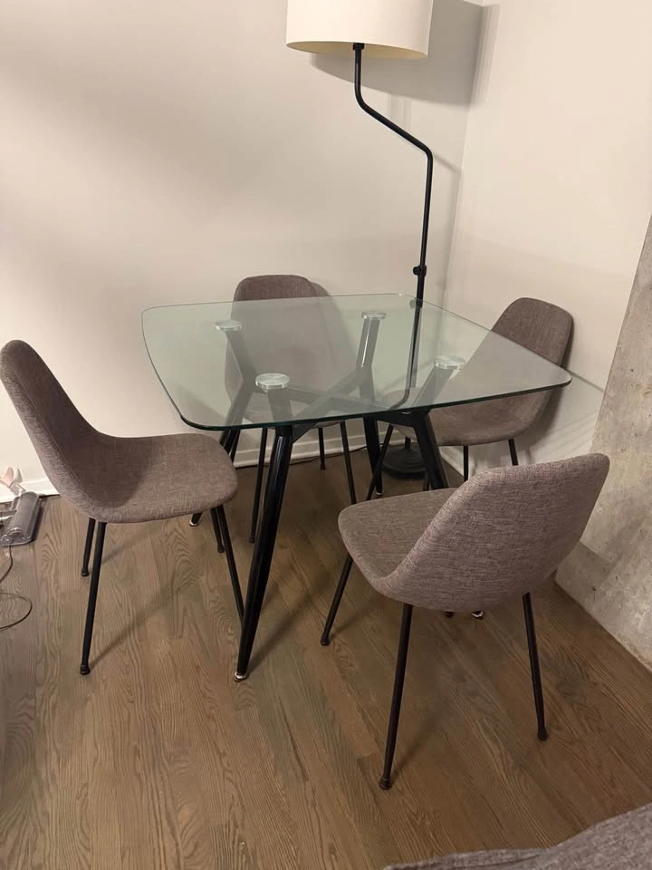 Glass Dining Table with Chairs - photo 3