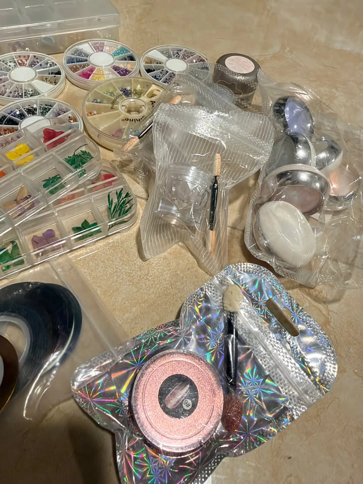 Nail Art Supplies Lot - Rhinestones, Chrome Powder, Stickers - photo 2