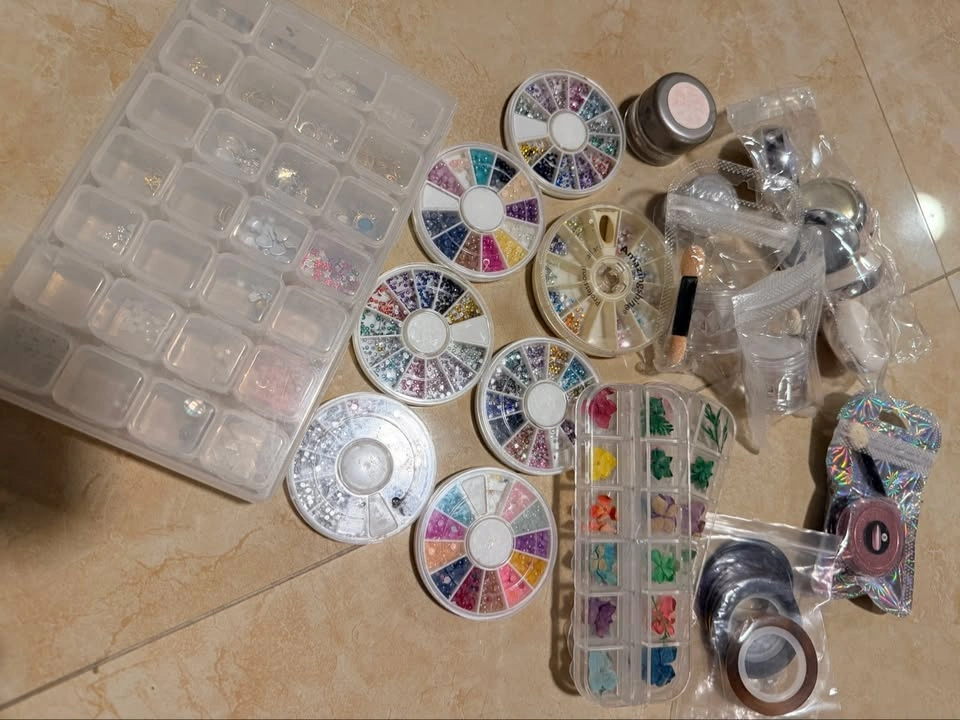 Nail Art Supplies Lot - Rhinestones, Chrome Powder, Stickers - photo 4