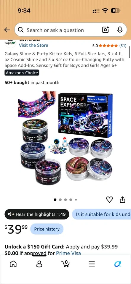 WATER ELF Galaxy Slime & Putty Kit - Space Explorer (New) - photo 3