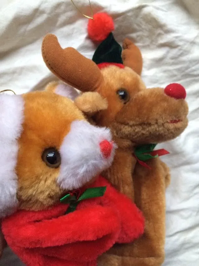 Pair Of Christmas Ornaments/Hand Puppets - Excellent Condition image indicator(2)