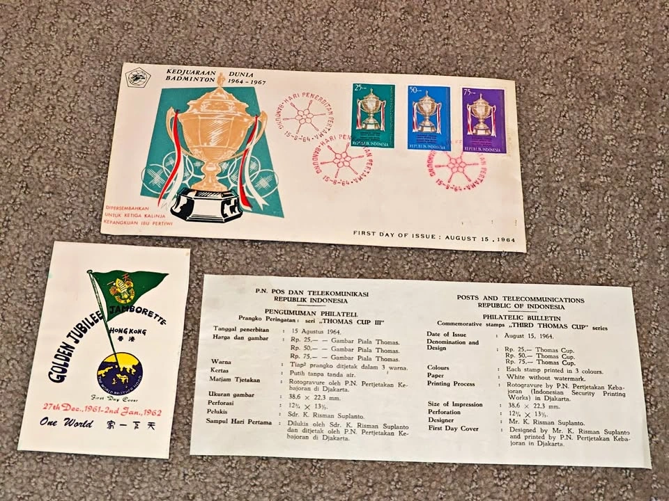 FDC Vintage 1964 Badminton World Championship First Day Cover