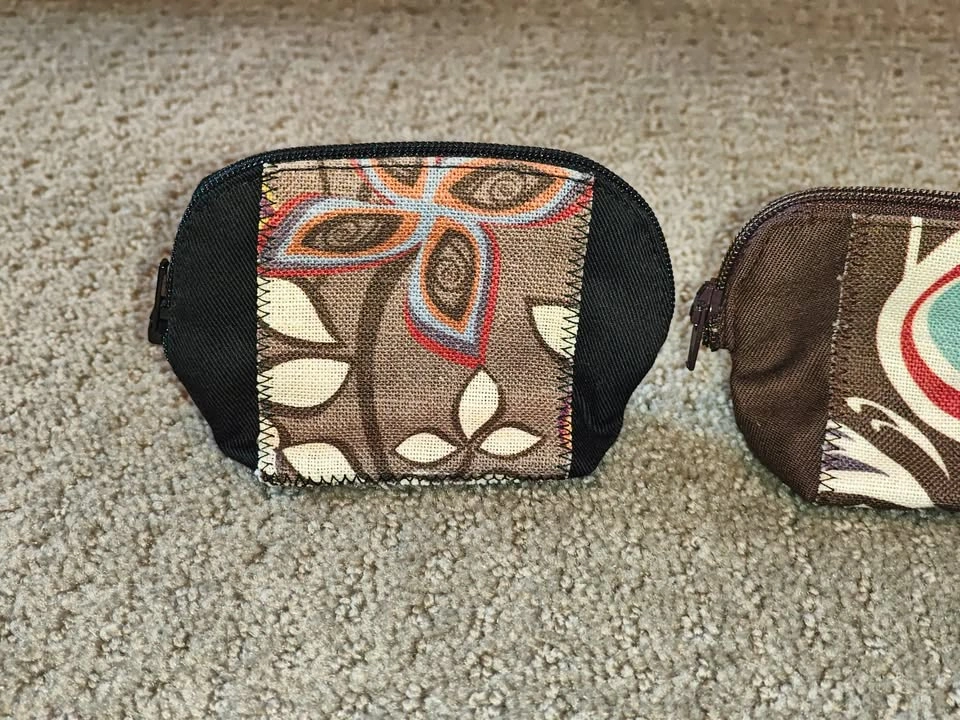 4 Small Handmade Canvas Zipper Pouch Coin Purse & Mini Wallet - photo 2