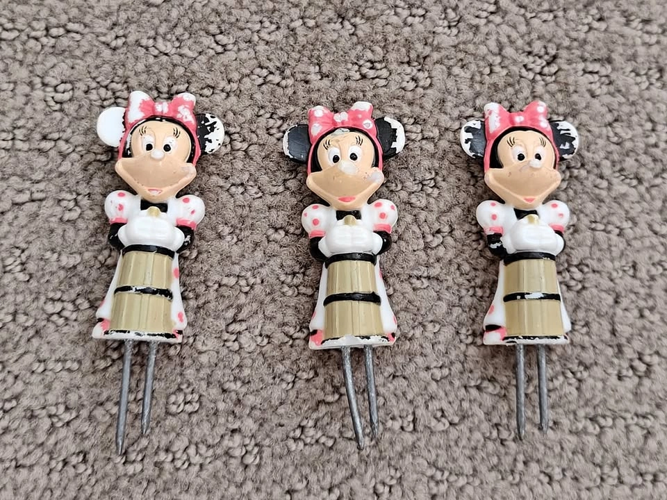 Vintage Disney Minnie Mouse Corn on the Cob Holders - Set of 3