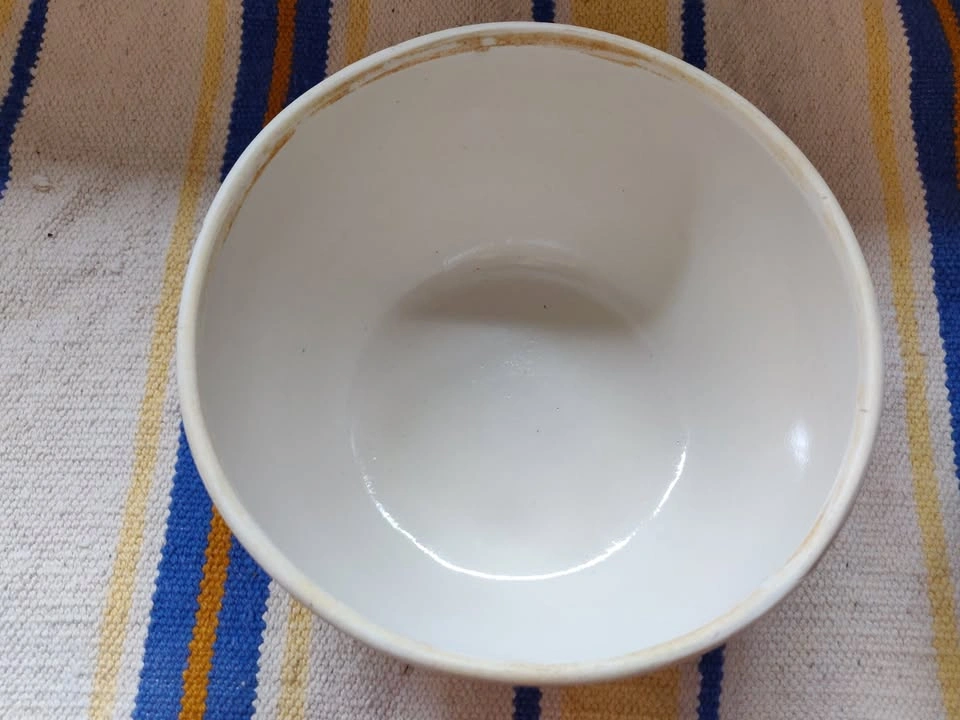 Vintage Asian Chinese Pottery Rice Serving Bowl - Blue Cranes - photo 5