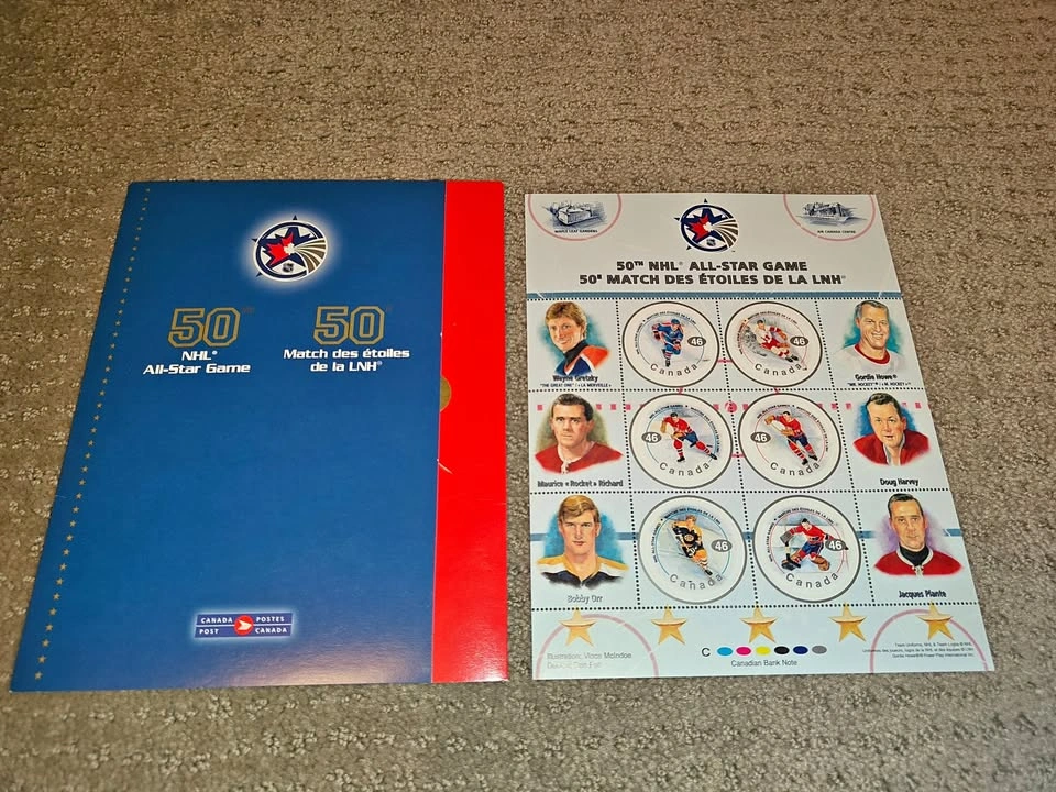 Stamp Sheet - 2000 50th NHL Hockey All-Star Game Souvenir