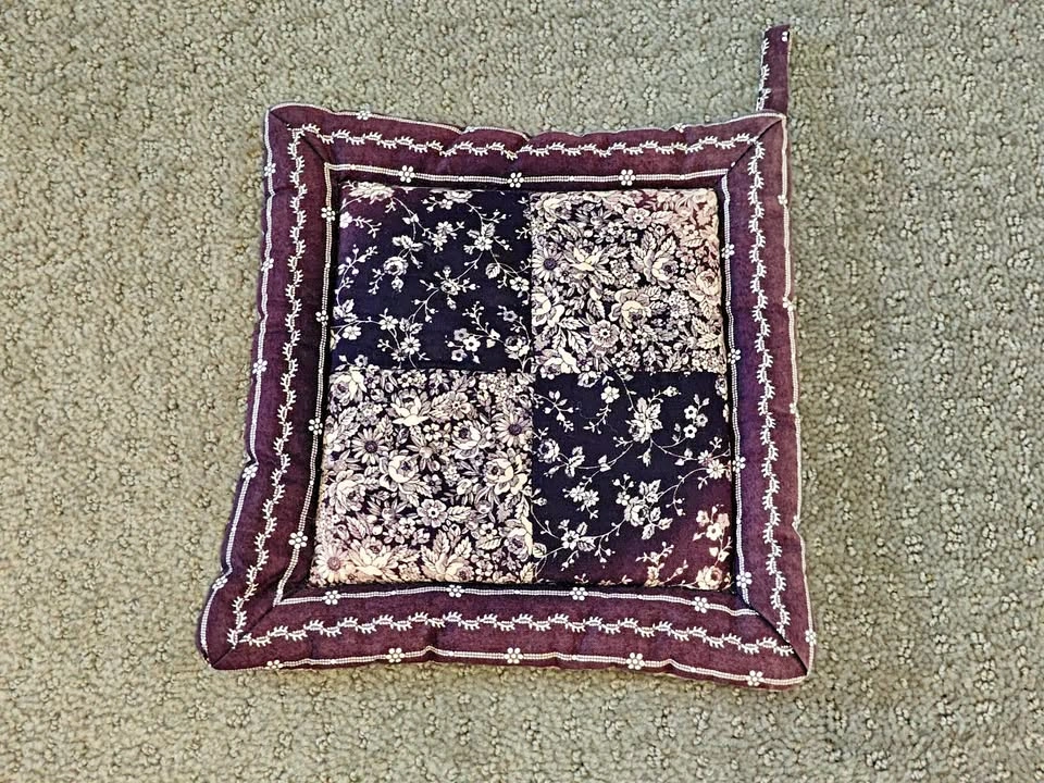 Handcrafted Floral Pot Holder / Trivet by Suttles and Seawinds