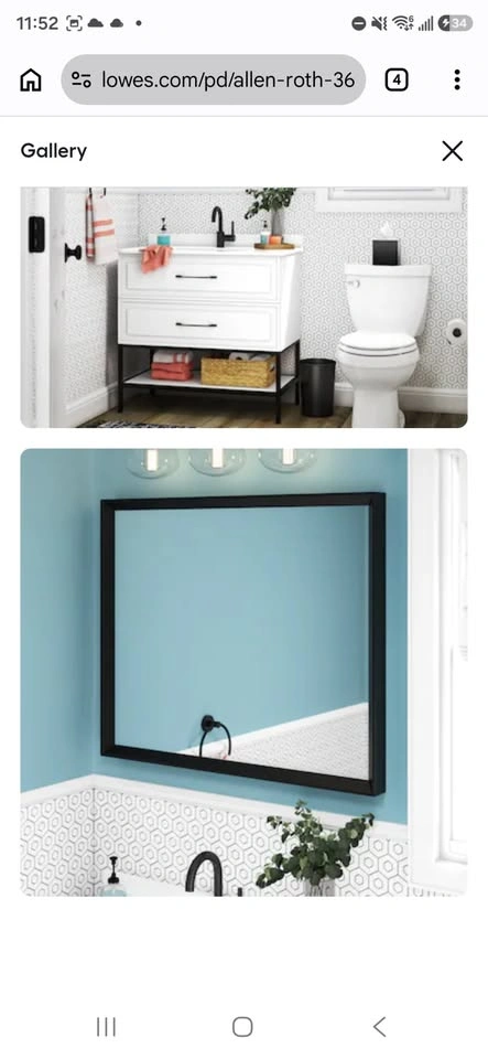 Brand New Black Bathroom Mirror 30” x 36” - photo 3