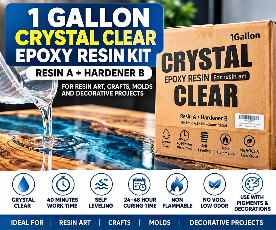 1 Gallon Crystal Clear Epoxy Resin Kit