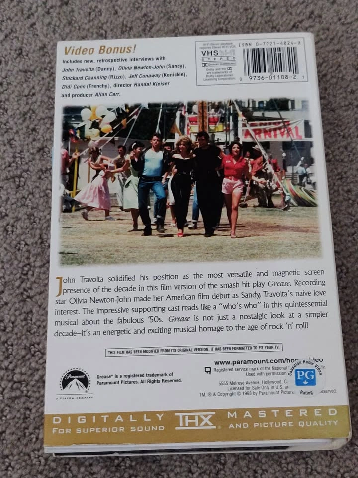 Grease 20th Anniversary Edition VHS Movies Tapes w/ Script Book - photo 3