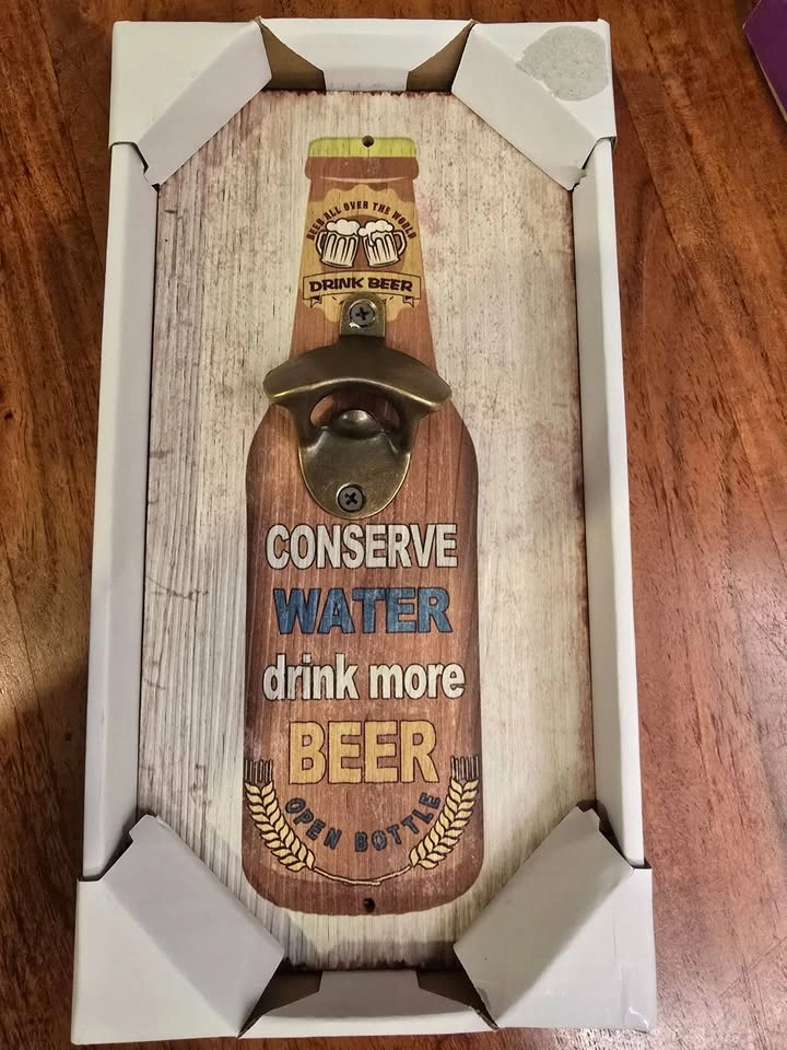 Wall Mounted Beer Bottle Opener with Sign - photo 2