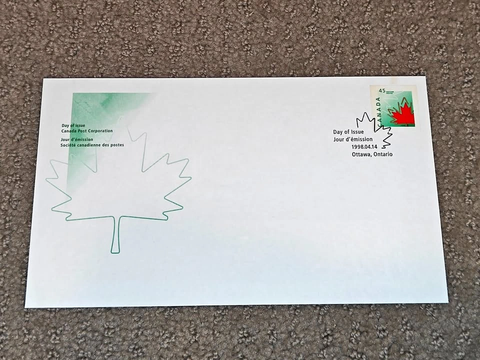First Day Covers FDC - 1998 Canadian Maple Leaf CIBC Stamp