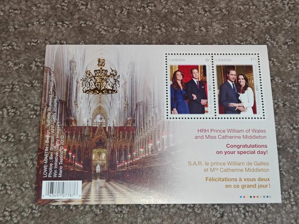 Stamp Souvenir Sheet 2011 Royal Wedding Prince William & Kate